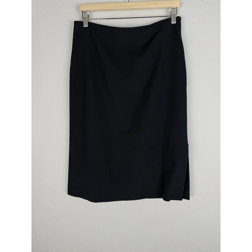 Ann Taylor‎ Women's Navy Blue Knee Length Career Pencil Skirt Size 10 Stretch